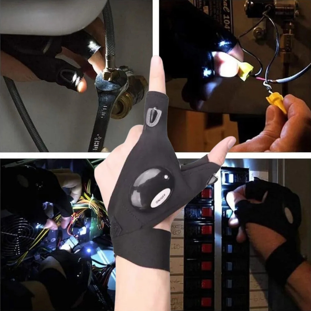 Miniatura 2 de GUANTES CON LUZ LED IMPERMEABLE MULTIUSO